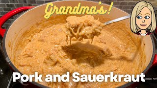 Grandmas Pork amp Sauerkraut Recipe Live Cooking [upl. by Vacuva436]