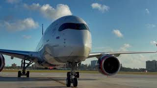 Aeroflot A350900 Arrival and walkaround Miami international airport MIA KMIA [upl. by Pet491]