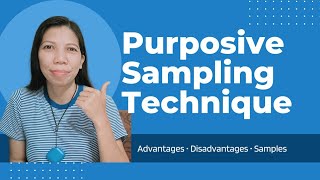 PURPOSIVE SAMPLING TECHNIQUE [upl. by Fowkes]