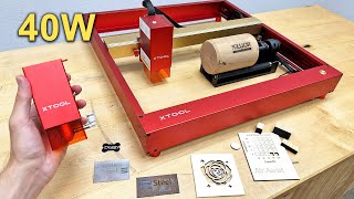 Powerful Laser Engraver 40W  xTool D1 Pro  Unboxing and Test [upl. by Kneeland864]