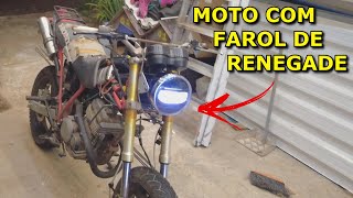 COLOQUEI UM FAROL DE RENEGADE NA MOTO CABRITO vídeo 10 [upl. by Kohcztiy]