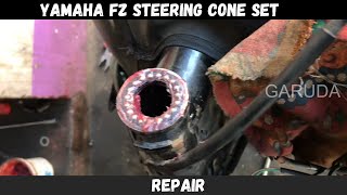 FZ Steering Bearing Cone Set Replacement  How to Change FZ Steering Fork Cone Set FZ Handle Repair [upl. by Orihakat]