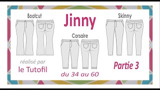 Tuto JINNY partie 34 coudre la braguette assembler la ceinture entre autre [upl. by Katzir509]