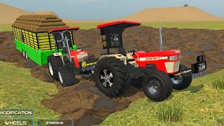 Swaraj 963 Rescue Swaraj 855 With Trolley  Swaraj Tractors  The Mobile Gamer [upl. by Rebeka]