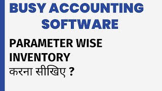 PARAMETER WISE INVENTORY BUSY ACCOUNTING SOFTWARE [upl. by Etz]