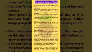 10 Lines on Akashya Tritiya in English [upl. by Genvieve]