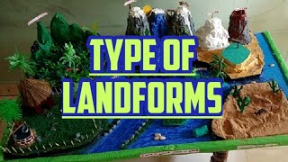 Types of Landforms II EVS School Project II Landforms on earth [upl. by Roselia]