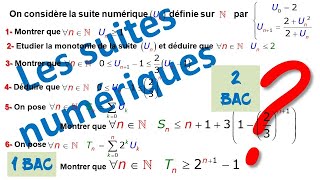 EXERCICE sur LES SUITES NUMERIQUES niveau 1 BAC et 2 BAC [upl. by Atalya]