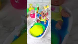 Satisfying with Unboxing amp Review Miniature Slime Bath Set Toys Video  ASMR Videos [upl. by Ralli]