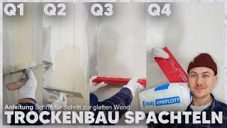 TROCKENBAU Q1Q4 spachteln einfach erklärt die BESTE ANLEITUNG die du anschauen kannst 👷🏼‍♂️ [upl. by Lexa]