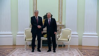 Russias Putin meets with Kazakh leader Tokayev in the Kremlin [upl. by Sallyann]