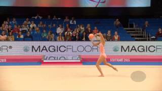 STANIOUTA Melitina BLR – 2015 Rhythmic Worlds Stuttgart GER Qualifications Ball [upl. by Ecnarual]