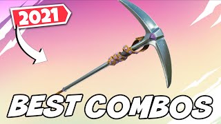 THE BEST COMBOS FOR STUDDED AXE PICKAXE 2021 UPDATED  Fortnite [upl. by Llerraj]