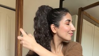 Easy hairstyle for greasy or oily hair days using Mirror Hair Faux Ponytail  Nish Hair [upl. by Maidy]