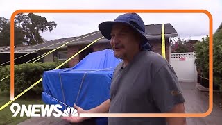 Man Straps Down His Home as Milton Arrives in Florida [upl. by Annyahs]