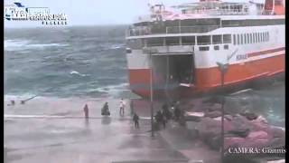 Greek Island Ferry Flawlessly Executes Heavy Seas Med Moor AGAIN [upl. by Slack]