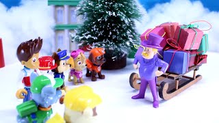 PAW Patrol Save Christmas and Rescue the Stolen Presents from Mayor Humdinger Christmas Toy Video [upl. by Ssalguod428]