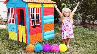 Diana plays with color balls and Finger Family song  Video for children with Kids Diana Show [upl. by Maryly]