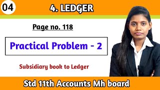 Subsidiary book to ledger class 11 accounts chapter 4 practical problem 2 [upl. by Flavio179]