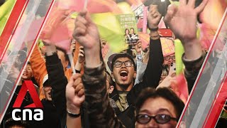 Supporters of President Tsai Ingwen celebrate her Taiwan election victory [upl. by Combe200]