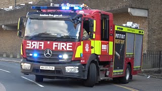 London Fire Brigade Greenwich Dual Pump Ladder E221 turnout to emergency [upl. by Theran993]