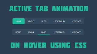 Animated Navigation Menu Bar using HTML CSS  Menu Hover Animation [upl. by Flor979]