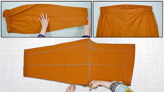 Simple Pant Trouser Cutting And Stitching  Very Easy Cutting And Sewing For Beginners [upl. by Yeorgi829]