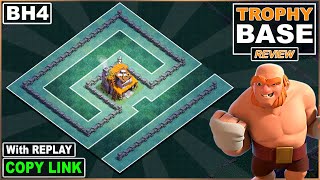 NEW Builder Hall BH4 base Defense 2022 with COPY Link  COC BH4 Base  Clash of Clans [upl. by Ellerehc]