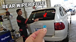 PORSCHE CAYENNE REAR WINDOW WIPER FUSE LOCATION REPLACEMENT [upl. by Oynotna]