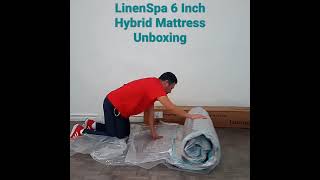 LinenSpa 6 Inch Hybrid Mattress Unboxing [upl. by Dnalrah]