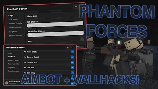 NEW Phantom Forces Script Hack GUI  SILENT AIM  WALLHACK INVISIBLE ROBLOX PASTEBIN 2022 [upl. by Publius]