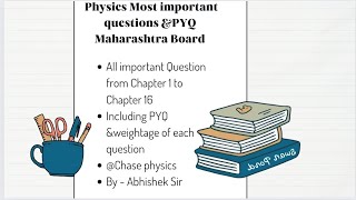 Most Important Questions of Physics All Chapters for Maharashtra Board Exam 2024Class 12 physics [upl. by Atikaj]