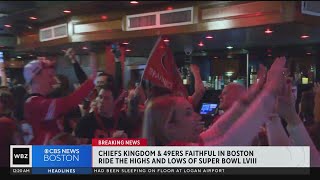 Devastated 49ers fans take in Super Bowl loss from Boston bar [upl. by Ladonna573]