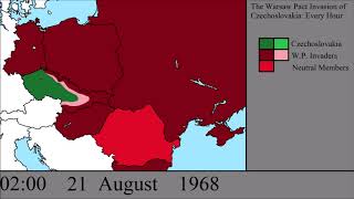 The Warsaw Pact Invasion of Czechoslovakia Every Hour [upl. by Wonacott]