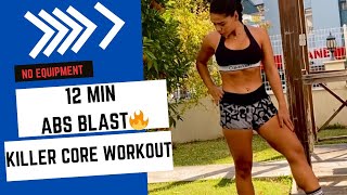 QUICK AND INTENSE 12MIN ABS WORKOUTPERFECT FOR BUSY DAY [upl. by Clementina]