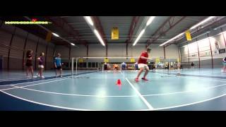 Badminton oefening  exercise Wendbaarheid IV  Split step [upl. by Notnil469]