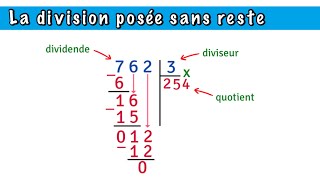 La division posée sans reste  division à un chiffre  CE2 CM1 [upl. by Chao]