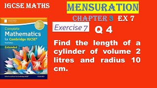 Mensuration Chapter 3 EX 7 Q 4 Cambridge Mathematics IGCSE Extended [upl. by Wight500]