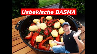 Basma  ein leckeren vitaminenreichen Eintopf aus Usbekistan Dutch Oven Kazan Rezepte [upl. by Hsital219]