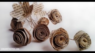 Flores de cartón con rollos de papel higiénico Manualidades flores de papel [upl. by Ojahtnamas]