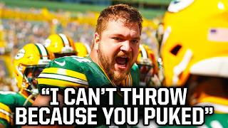 Packers center pukes all over the ball twice a breakdown [upl. by Tabbie415]