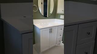 DIY bathroom vanity backsplash House project 1970s home renovation [upl. by Duthie]