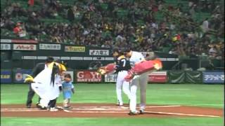 四島組 2012307和白中学校 野球部始球式 野球じんのすけラフタークレーン 足場 足場作業 レッカー作業 四島組四島正440 [upl. by Galliett]