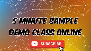 5 Minute Sample Demo Class Online [upl. by Barbe]