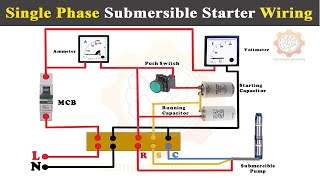 Submersible Motor Starter wiring  Single Phase Submersible Starter Wiring [upl. by Eserehc34]