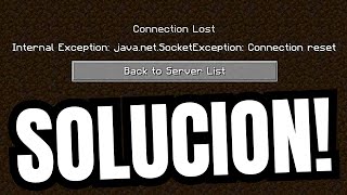 MINECRAFT quotINTERNAL EXCEPTION Java net Socketexceptquot  SOLUCION [upl. by Revart724]