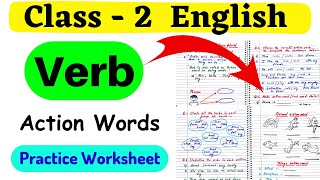 Verb Worksheet Class 2  English Grammar  Class 2 Action Words  Class 2 Worksheet  Class 2 Verbs [upl. by Aed]