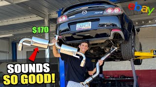 Cheapest eBay Exhaust vs 2200 Mazda RX8 R3 Crazy New Sound [upl. by Kalie]