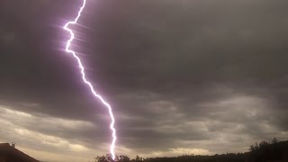 Orage violent 12 octobre 2014  Foudre très proche 400m  Close lightning strike [upl. by Jeane]