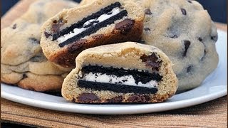 How to Bake Oreo Stuffed Chocolate Chip Cookies [upl. by Ahsinat]